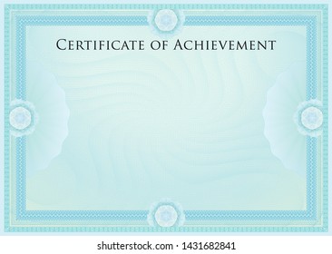 Certificate. Template diploma currency border. Award background Gift voucher. Completion, guarantee.	
