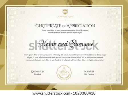 certificate template diploma currency border award のベクター画像