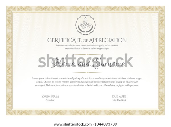 Certificate. Template diploma\
currency border. Award background Gift voucher. Vector\
illustration.