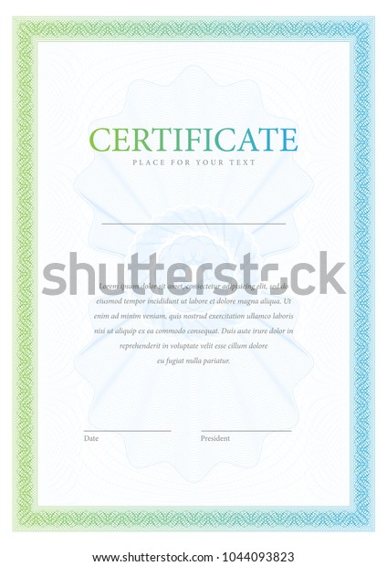 Certificate Template Diploma Currency Border Award Stock Vector ...