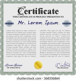 Certificate template or diploma template. Customizable, Easy to edit and change colors.With complex linear background. Elegant design. 