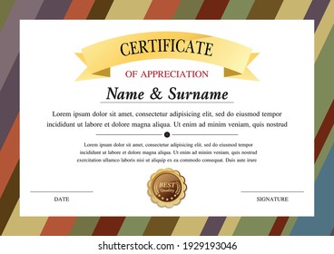 certificate template, diploma design, success , award,  graphic background, warranty vector design.