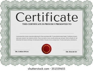 Certificate template or diploma template. Excellent design. Frame certificate template Vector.With guilloche pattern. 