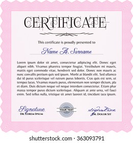 Certificate template or diploma template. Frame certificate template Vector.Beauty design. Easy to print. 