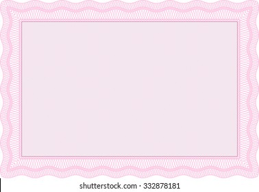 Certificate template or diploma template. Good design. Vector pattern that is used in currency and diplomas.With guilloche pattern. 