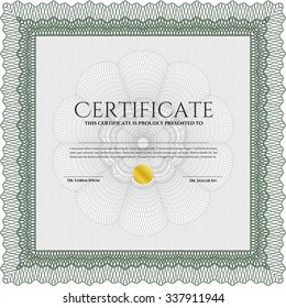 Certificate template or diploma template. With great quality guilloche pattern. Vector certificate template.Excellent design. 