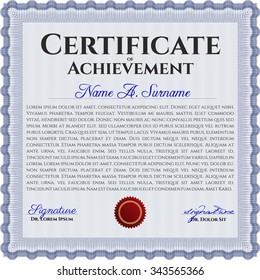 Certificate template or diploma template. With guilloche pattern and background. Modern design. Vector pattern that is used in currency and diplomas.