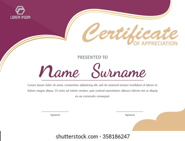 certificate template. diploma layout. A4 size ,vector