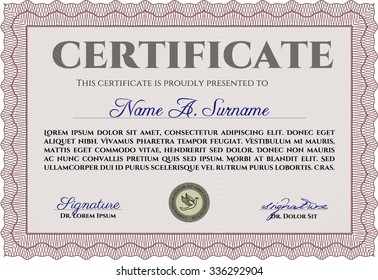 Certificate template or diploma template. Lovely design. Customizable, Easy to edit and change colors.With quality background. 