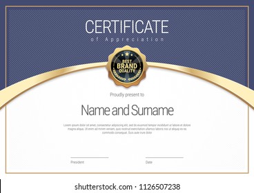 Certificate template. Diploma of modern design or gift certificate. Vector illustration.