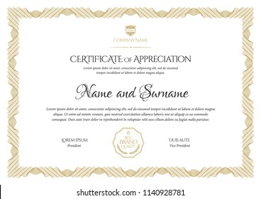 Certificate template. Diploma of modern design or gift certificate. Vector illustration.