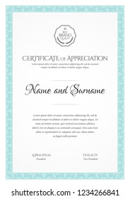Certificate template. Diploma of modern design or gift certificate. Vector illustration.