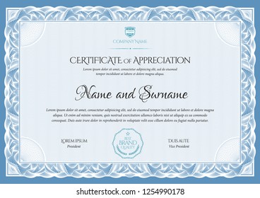 Certificate template. Diploma of modern design or gift certificate. Vector illustration.