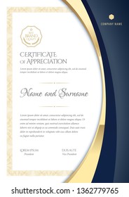 Certificate template. Diploma of modern design or gift certificate. Vector illustration.