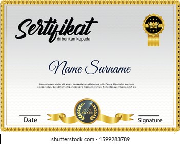 Certificate template. Diploma of modern design or gift certificate. Vector illustration.