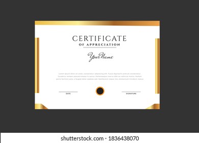 Certificate template. Diploma of modern design or gift certificate. Vector illustration.