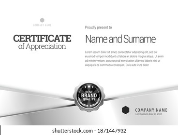 Certificate template. Diploma of modern design or gift certificate. Vector illustration.