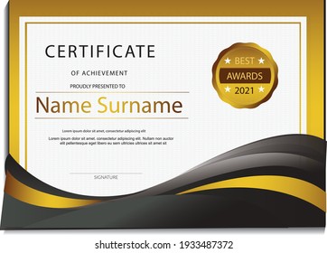 Certificate template. Diploma of modern design or gift certificate. Vector illustration.