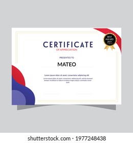 Certificate template. Diploma of modern design or gift certificate. Vector illustration.