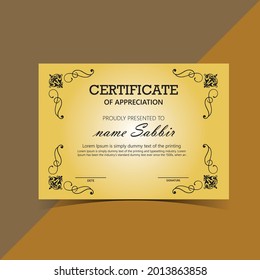 Certificate template , diploma of modern design or gift certificate.