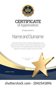 Certificate template. Diploma of modern design or gift certificate. Vector illustration.