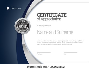 Certificate template. Diploma of modern design or gift certificate. Vector illustration.