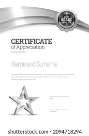 Certificate template. Diploma of modern design or gift certificate. Vector illustration.