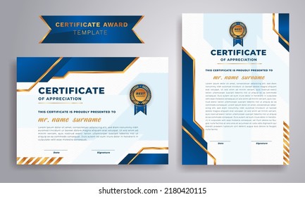 Certificate template. Diploma of modern design certificate. Vector illustration. Layout horizontal and vertical in A4 size.
