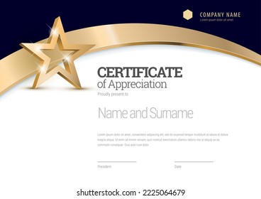 Certificate template. Diploma of modern design or gift certificate. Vector illustration.