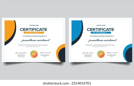Certificate template. Diploma of modern design or gift certificate. Suit for business, education, online course, award, employee certificate and much more.