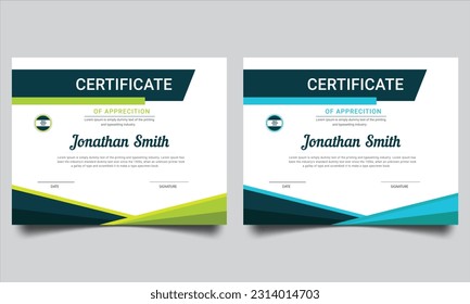 Certificate template. Diploma of modern design or gift certificate. Suit for business, education, online course, award, employee certificate and much more.