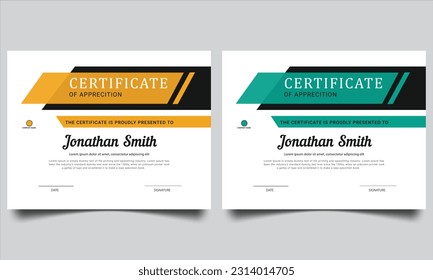Certificate template. Diploma of modern design or gift certificate. Suit for business, education, online course, award, employee certificate and much more.
