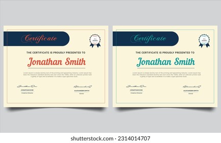 Certificate template. Diploma of modern design or gift certificate. Suit for business, education, online course, award, employee certificate and much more.