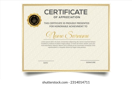Certificate template. Diploma of modern design or gift certificate. Suit for business, education, online course, award, employee certificate and much more.