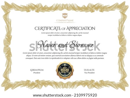 Certificate template. Diploma of modern design or gift certificate. Vector illustration.