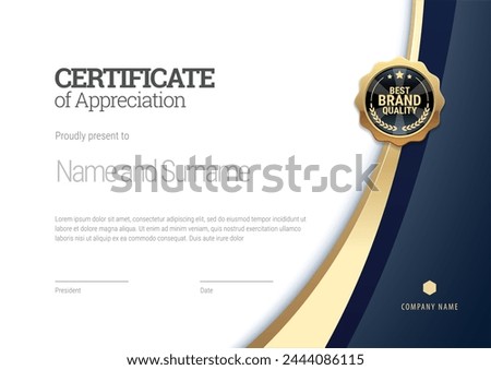Certificate template. Diploma of modern design or gift certificate. Vector illustration.