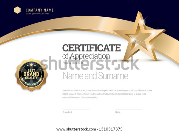Certificate template. Diploma of modern\
design or gift certificate. Vector\
illustration.