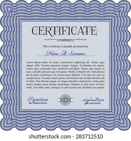 Certificate template or diploma template. Printer friendly. Border, frame.Excellent design. 