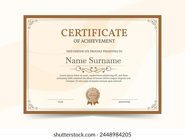 Certificate template. diploma retro vintage design