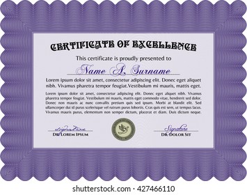  Certificate template or diploma template. Superior design. Vector pattern that is used in currency and diplomas.Complex background. 