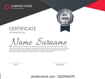 Certificate template ,diploma. Vector illustration