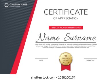 Certificate template, diploma. Vector illustration