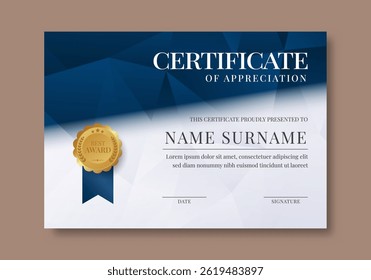 Certificate template diploma vintage border. Award background