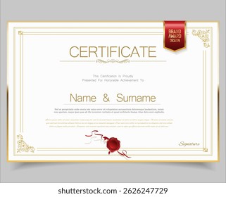 Certificate template diploma vintage border award background, Winner achievement certificate or diploma design