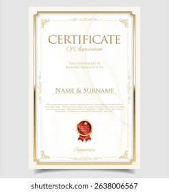 Certificate template diploma vintage border award background, Winner achievement certificate or diploma design
