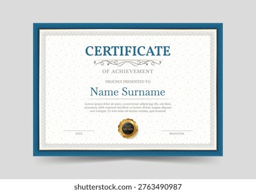 Certificate template diploma vintage border. Award background, Winner, Training achivement certificate or diploma design
