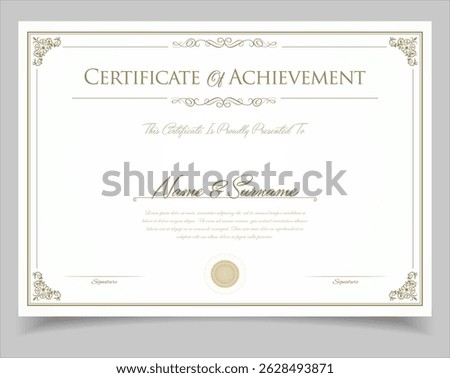 Certificate template diploma vintage border award background, Winner achievement certificate or diploma design 