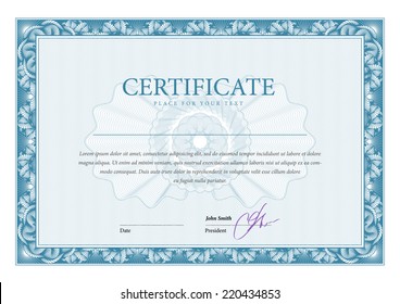 Certificate. Template diplomas, currency. Vector