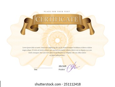 Certificate. Template diplomas, currency. Vector