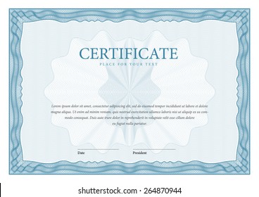 Certificate. Template diplomas, currency. Vector